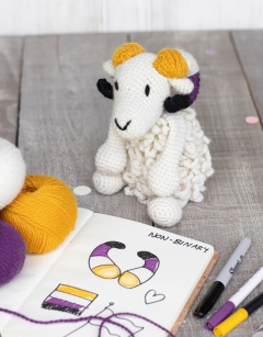 Dougie the Pride Ram: Non-Binary Flag